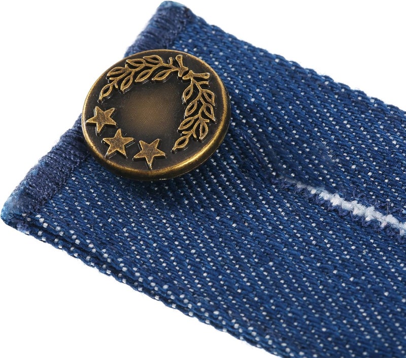 TOODOO 9 Pieces Waistband Extender with Metal Button Adjustable Waist Extenders for Pants Jeans Trousers Skirt Denim Pants Men Women Black Blue and Deep Blue - Image 3