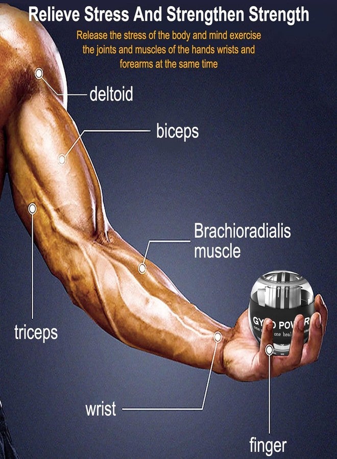 CHEENNY Gyro Ball Strength Forearm Exerciser Advanced Wrist | Hand Trainer for Grip Flexibility | Rehabilitation Ideal for Fitness | Sports, and Injury Recovery Black - Image 5