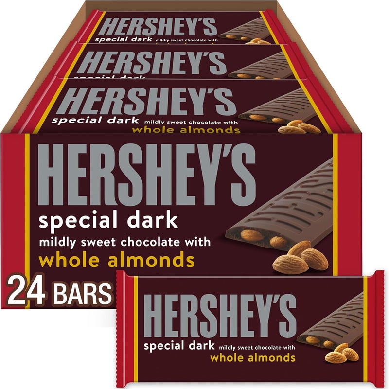 HERSHEY'S SPECIAL DARK Chocolate with Whole Almonds - 24 Count - Image 1