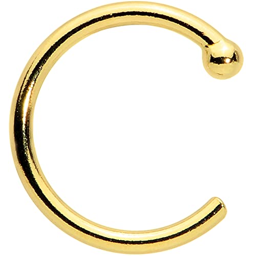 Body Candy Tiny Nose Ring Hoop 20 Gauge 1/4" Solid 14k Yellow Gold Nose Hoop Xtra Small Diameter - Image 1