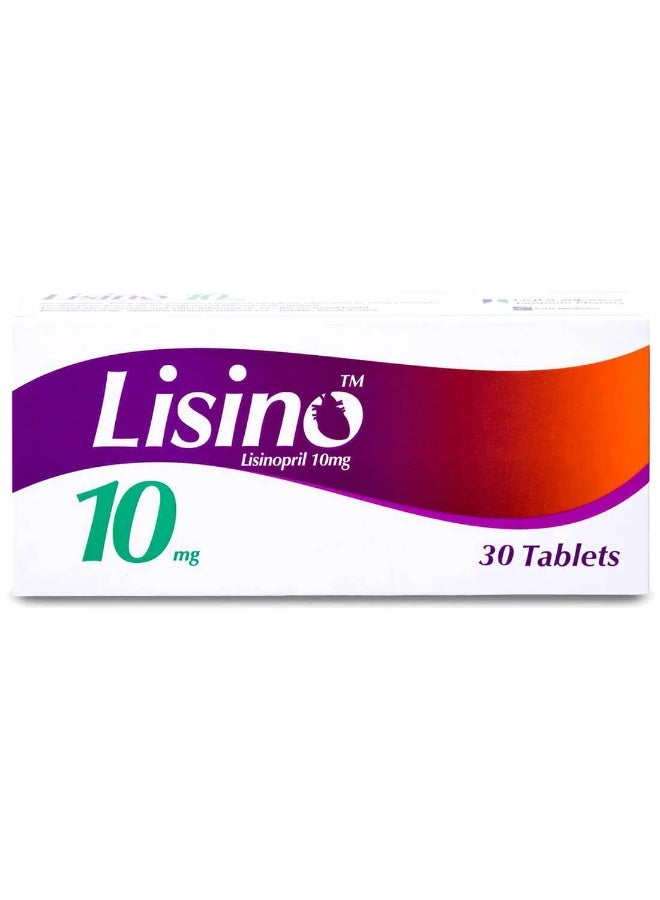 Lisino 10 mg Lisinopril Tablets 30 Count - Image 1