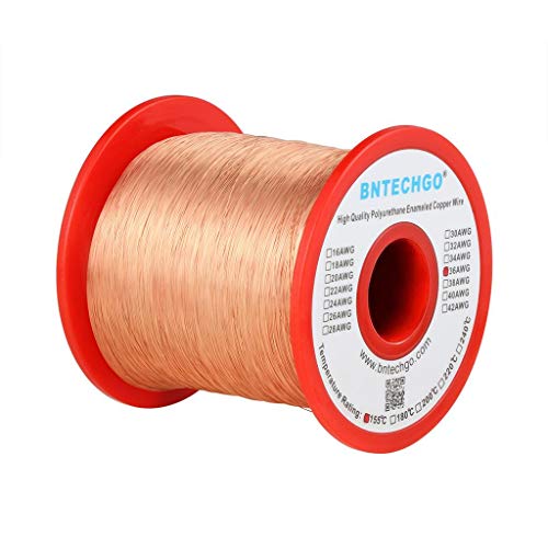 BNTECHGO 36 AWG Magnet Wire - Enameled Copper Wire - Enameled Magnet Winding Wire - 1.0 lb - 0.0049" Diameter 1 Spool Coil Natural Temperature Rating 155℃ Widely Used for Transformers Inductors - Image 1