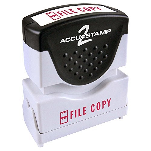 ACCUSTAMP2 035596 Pre-Inked Shutter Stamp, Red, File Copy, 1 5/8 x 1/2 - Image 4