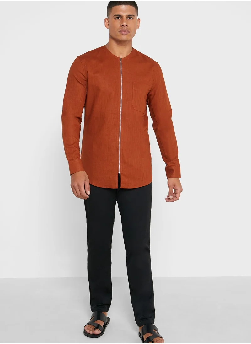 87Origins Zip Up Regular Fit Shirt