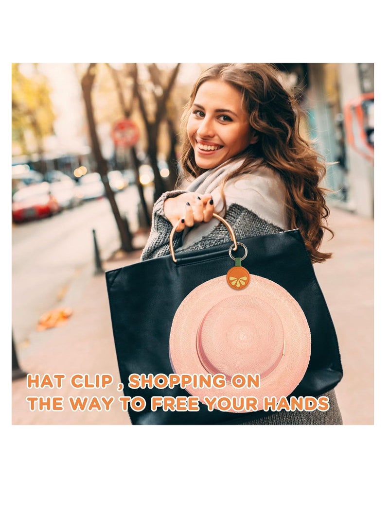 Y&D Magnetic Hat Clip for Travel, PU Leather Multifunctional Fashion Holder Men and Women, Portable Cap Clips Bag Handbag Backpack Luggage Purse, Orange, 1 Pcs - Image 4