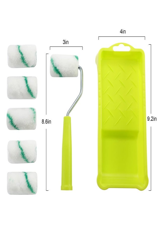 كوبو بكرة طلاء، بكرة قماش عالية الكثافة مع إطار، صينية، عبوات إعادة تعبئة صغيرة لأسطوانة الطلاء، مستلزمات طلاء 2 بوصة لمشاريع الاستنسل الصغيرة (عبوة من 8 قطع) - Image 4