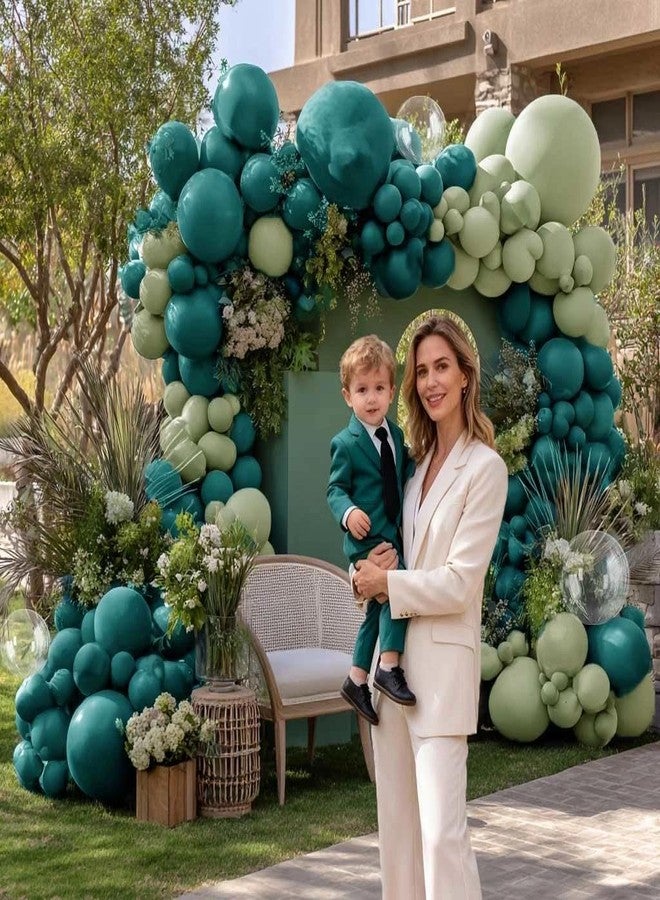 Partycus Teal Balloon Garland Arch Kit Double Stuffed, Dark Turquoise Teal-Green Aqua Balloon Different Sizes 18/12/5 Inch for Baby Shower Birthday Wedding Winter New Year Party Decoration - Image 5