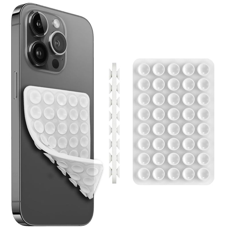 ENBRWAS Double-Sided Suction Phone Grip(Transparent), Suction Phone Case Mount for iPhone and Android, Hands-Free Sticky Cell Phone Grip, Mobile Fidget Mirror Holder for Selfies and Videos. - Image 1