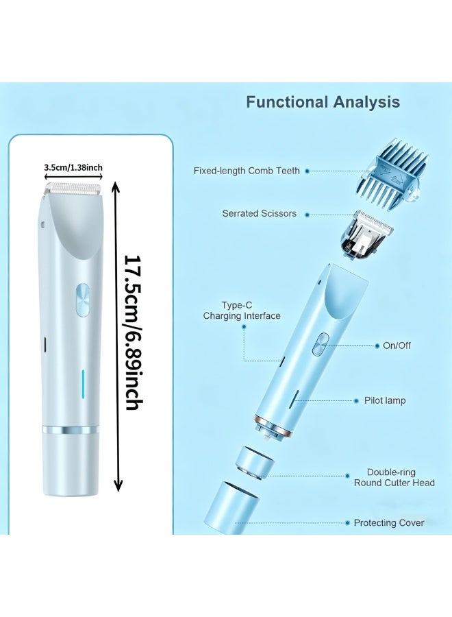 2in1 Electric Epilator Razors Painless Bikini Trimmer Facial Mustache Shavers Body Hair Trimmer for Women Facial Hair Remover - Image 5