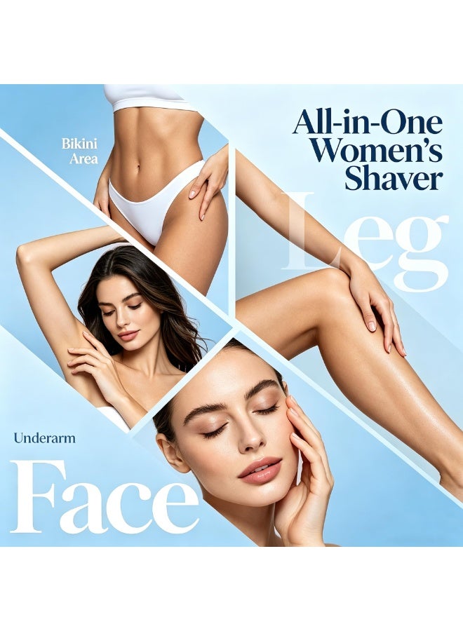 2in1 Electric Epilator Razors Painless Bikini Trimmer Facial Mustache Shavers Body Hair Trimmer for Women Facial Hair Remover - Image 2