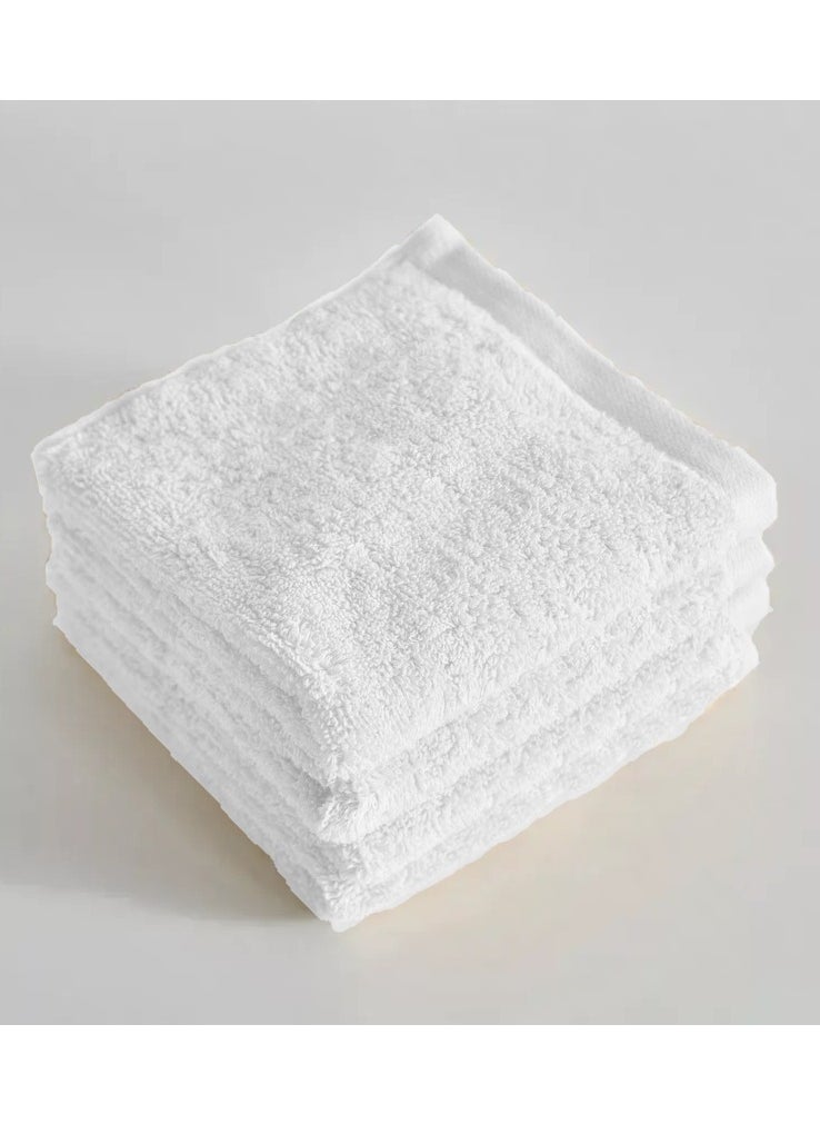 MAXQON Pack Of 10 - Face Towel - 100% Cotton Small Size (30x30cm) Highly Absorbent And Super Durable, Color White  - Image 2