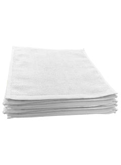 MAXQON Pack Of 10 - Face Towel - 100% Cotton Small Size (30x30cm) Highly Absorbent And Super Durable, Color White  - Image 1