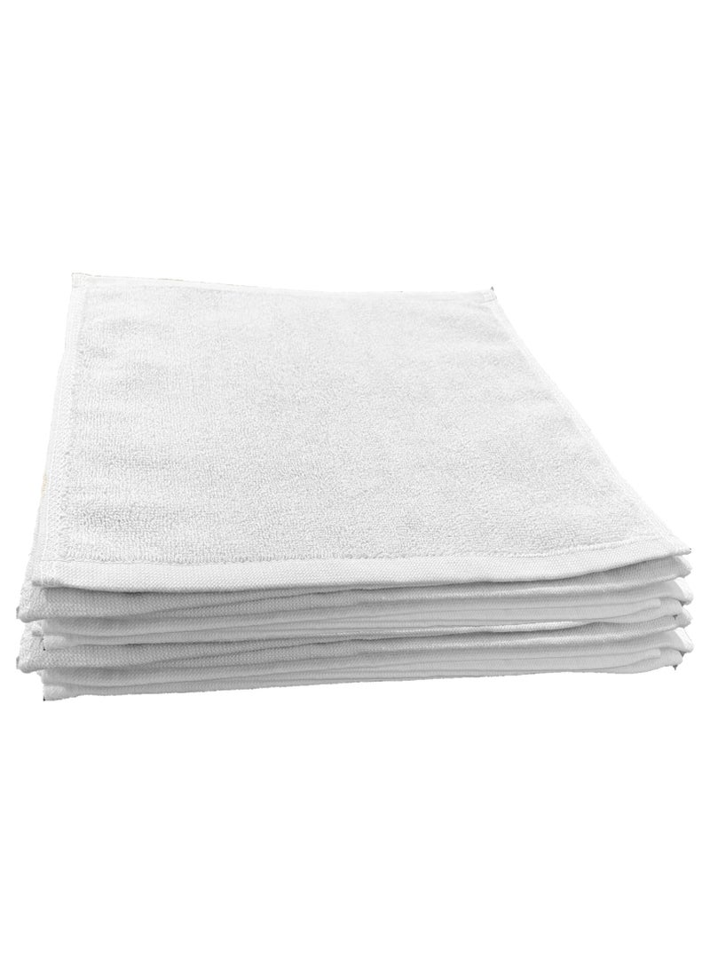 MAXQON Pack Of 10 - Face Towel - 100% Cotton Small Size (30x30cm) Highly Absorbent And Super Durable, Color White  - Image 1