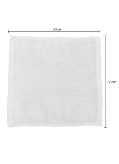 MAXQON Pack Of 10 - Face Towel - 100% Cotton Small Size (30x30cm) Highly Absorbent And Super Durable, Color White  - Image 3