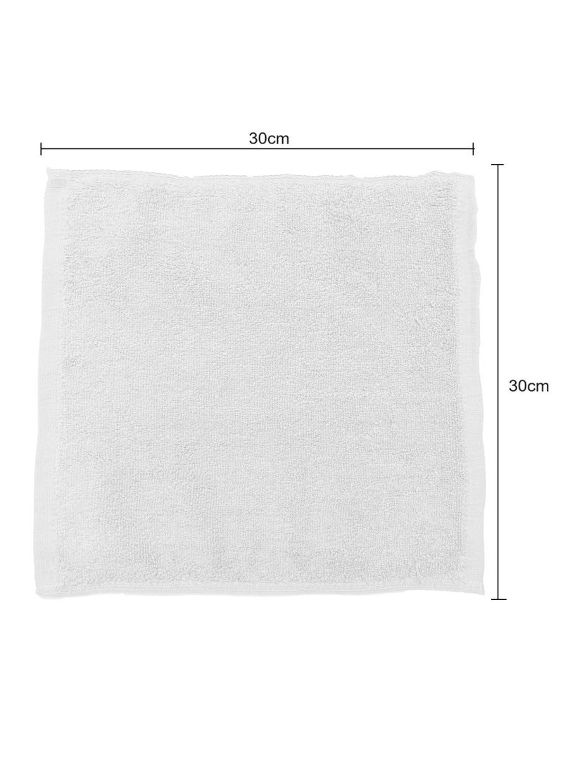MAXQON Pack Of 10 - Face Towel - 100% Cotton Small Size (30x30cm) Highly Absorbent And Super Durable, Color White  - Image 3