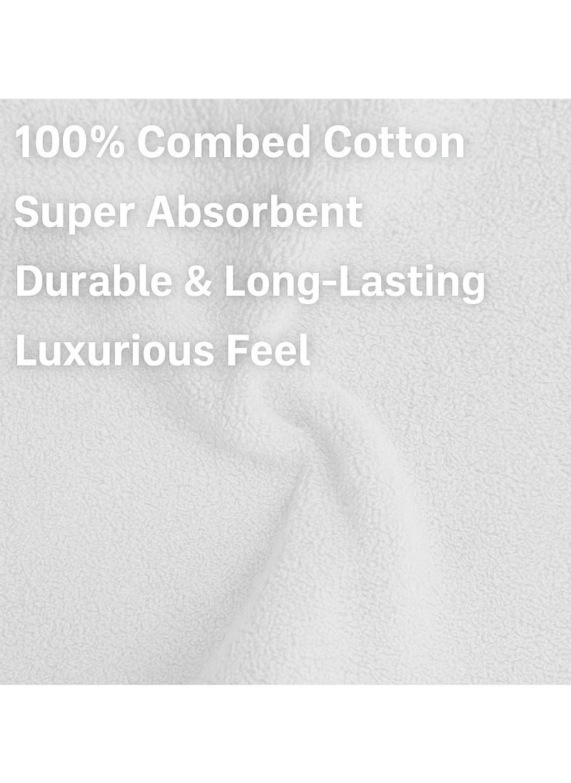 MAXQON Pack Of 10 - Face Towel - 100% Cotton Small Size (30x30cm) Highly Absorbent And Super Durable, Color White  - Image 4