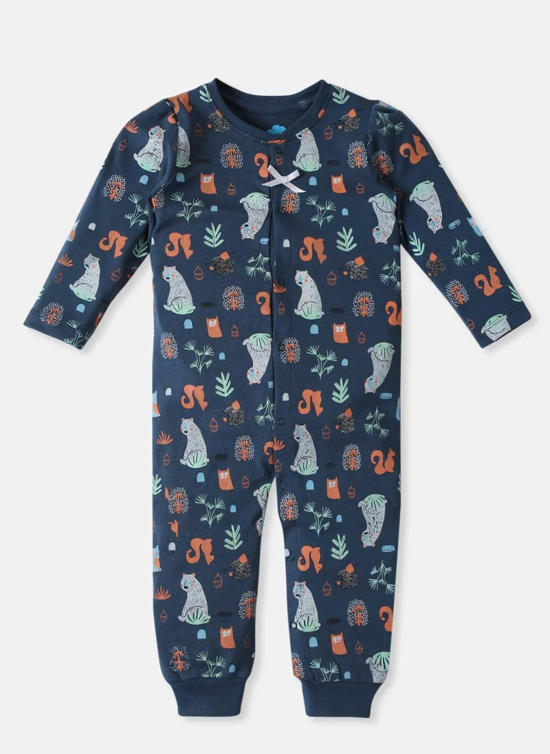 Nautinati Nautinati Infants' Interlock Cotton Forest Print Pack of 2 Sleepsuit