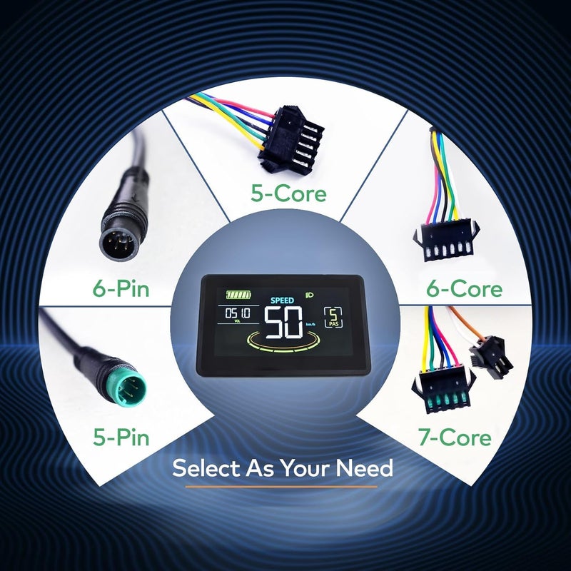 Mcezdy Ebike Display H6C, UART No. 2 Protocol, 24V-60V Colorful Cycling Computer with Charging Port for Mobile Devices, Ebike LCD Display to Enrich Cycling Journey - Image 5