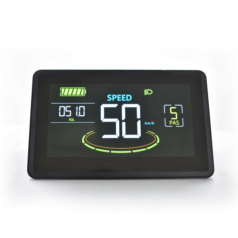 Mcezdy Ebike Display H6C, UART No. 2 Protocol, 24V-60V Colorful Cycling Computer with Charging Port for Mobile Devices, Ebike LCD Display to Enrich Cycling Journey - Image 1
