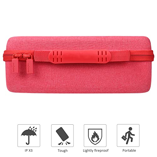 Co2Crea حقيبة حمل صلبة بديلة لـ Zoom FOUR بيس غيتار معالج مؤثرات متعددة (حقيبة Zoom G1X B1X A1X FOUR غيتار، حقيبة حمراء) - Image 4