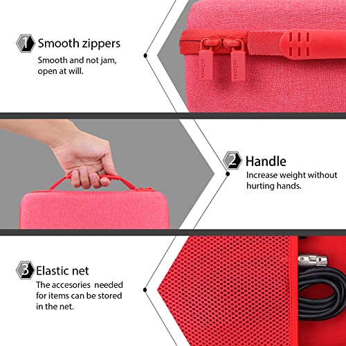 Co2Crea حقيبة حمل صلبة بديلة لـ Zoom FOUR بيس غيتار معالج مؤثرات متعددة (حقيبة Zoom G1X B1X A1X FOUR غيتار، حقيبة حمراء) - Image 3