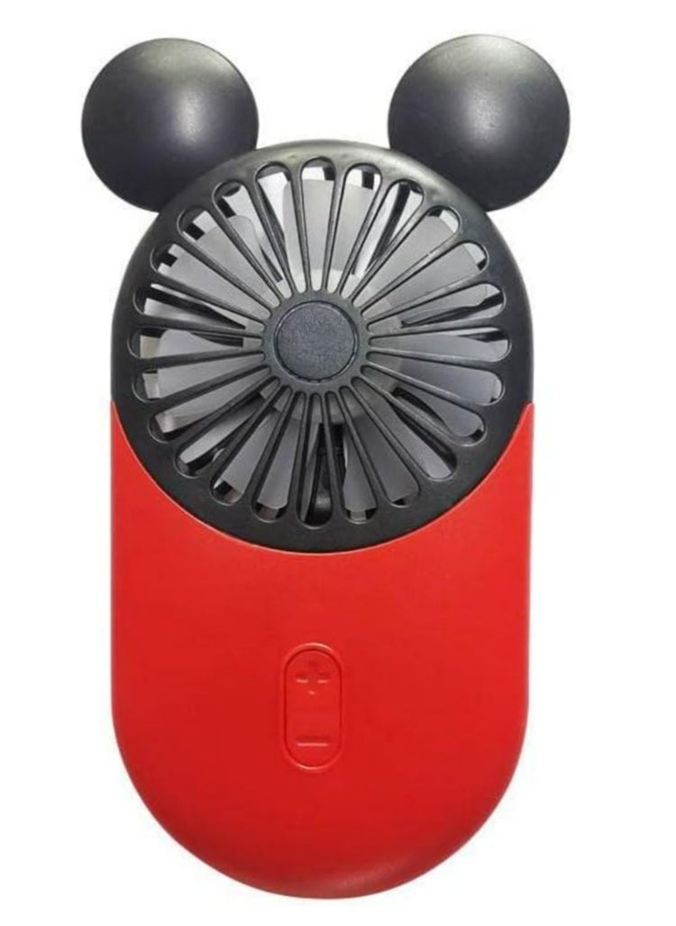 Generic Cute personal mini fan, handheld& Portable USB charging fan with beautiful LED lights, 3 adjustable speeds, portable stand for indoor and outdoor activities  - Image 1