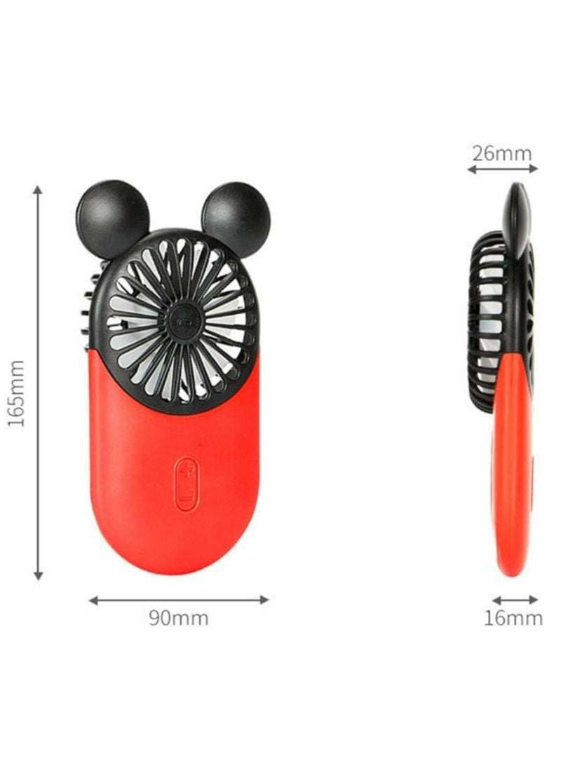Generic Cute personal mini fan, handheld& Portable USB charging fan with beautiful LED lights, 3 adjustable speeds, portable stand for indoor and outdoor activities  - Image 2