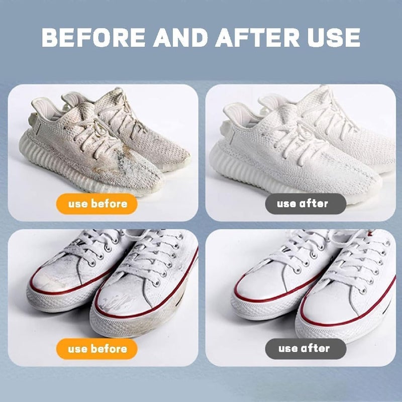 AARUX Plastic Handle Shoe Cleaner Brush, Powerful 2-in-1 Multifunctional Shoe Cleaner, Scrub Brush, Non Wash Deep Cleaning Sneaker Brush, White - Suitable for Tennis, Sports Shoe Care Kit - Image 4