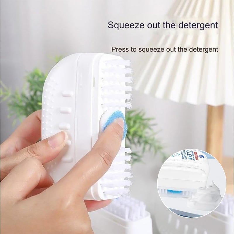 AARUX Plastic Handle Shoe Cleaner Brush, Powerful 2-in-1 Multifunctional Shoe Cleaner, Scrub Brush, Non Wash Deep Cleaning Sneaker Brush, White - Suitable for Tennis, Sports Shoe Care Kit - Image 3