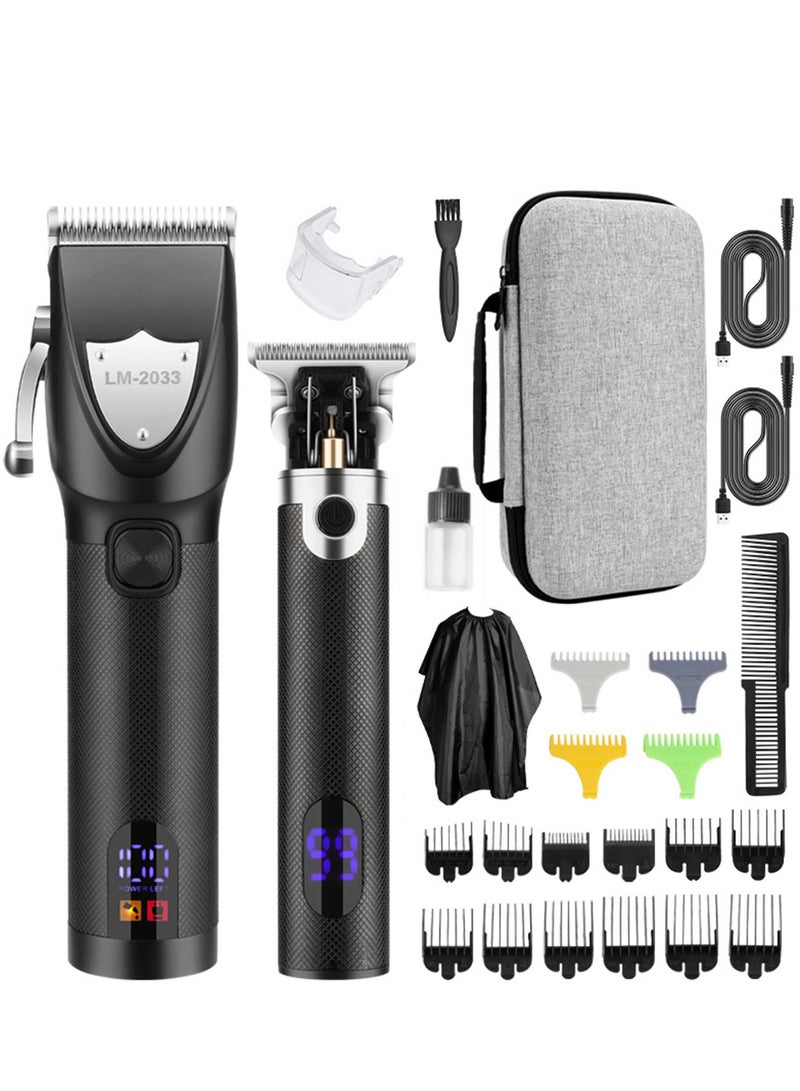 مقص شعر كهربائي بدون سلك مجموعة قص شعر للرجال مع 16 مشط توجيهي مجموعة تصفيف وتجميل الشعر رداء قص الشعر مشط شعر للاستخدام المنزلي وصالونات الحلاقة - Image 1