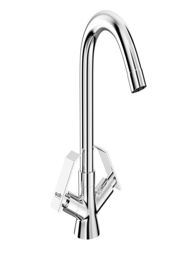 Gloxy Premium Brass Centre Hole Mixer Tap for Bathroom with Chrome Finish - Mixer Faucet for Wash Basin with Jet+ Lever - Provision for Hot & Cold Water - Wash Basin Tap for Bathroom Kitchen Sink - Image 1