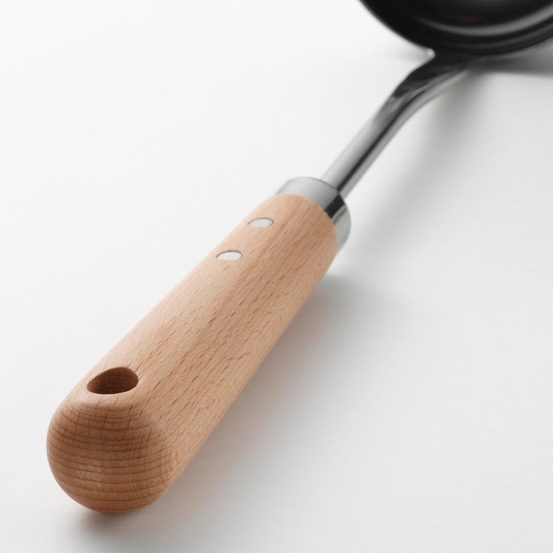 VARDAGEN Stainless Steel Soup Ladle with Solid Wood Handle, 33 cm - Image 4