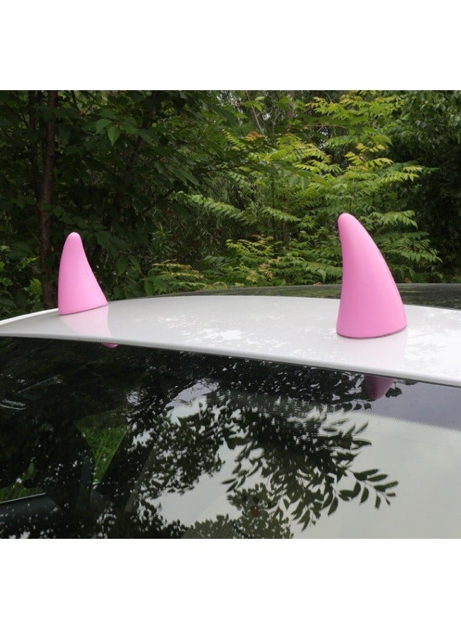 Cool and cute bull horn car exterior decoration stickers, universal for roof, hood, front and back decorations inside and outside the car. - Image 1