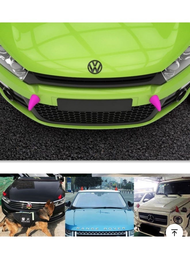 Cool and cute bull horn car exterior decoration stickers, universal for roof, hood, front and back decorations inside and outside the car. - Image 3
