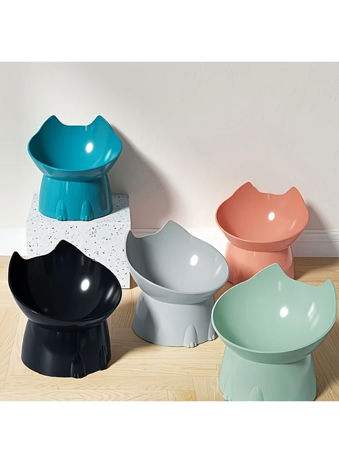 Green High Leg Pet Cat Bowl Anti Cervical Spine Tilted Food Dish - Image 4