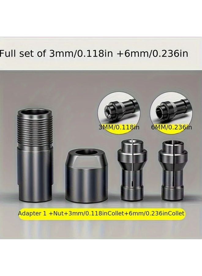 One Set 4pcs 3Mm 6Mm Electric Angle Grinder Adapter Multifunctional Metal Spindle Converter No Power Required For DIY Home Improvement - Image 1