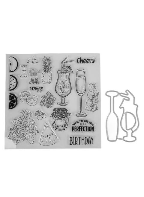 Clear Stamp Kit Unique Shape Decorative Transparent Template Embossing Cutting Die Set for DIY Scrapbook Crafts