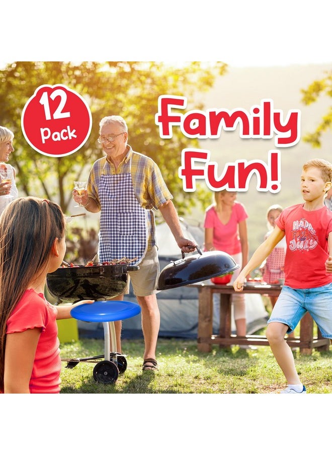 Fun Central Fun Central High-Flying Excitement: 12 Pack, 10 Inch Assorted Color Flying Discs (Blue, Red, White, Yellow) - Perfect Backyard Games, Sports, Summer Beach, 4th of July Party Essential  - Image 2