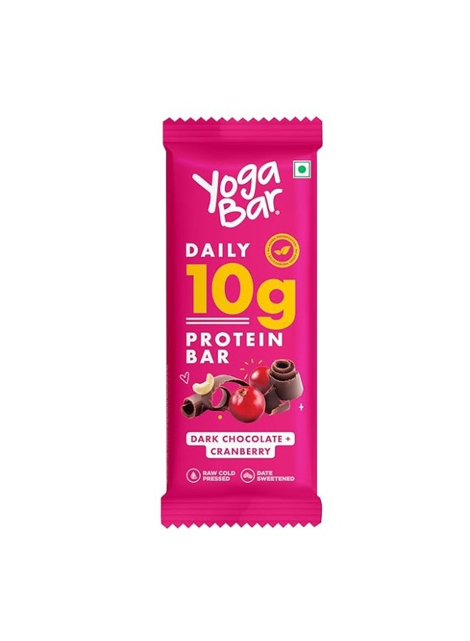 Yogabar Yoga Bar Daily Protein Bar - Dark Chocolate Cranberry, 50g (10g Protein) - Image 3