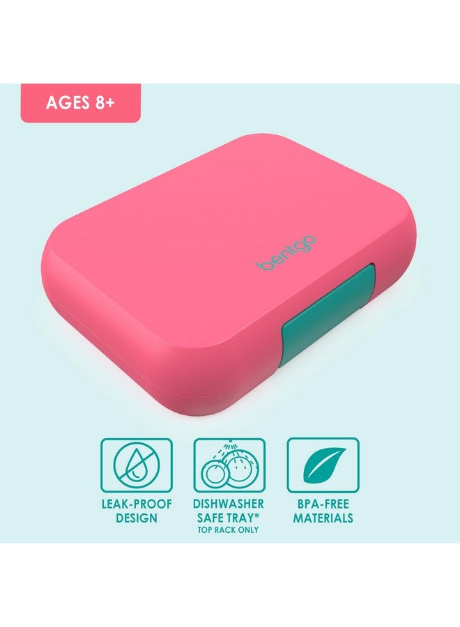 Bentgo Bentgo Pop - Leak-Proof Lunch Box & Removable Divider for Ages 8+ & Teens - Lunch Container Holds 5 Cups of Food; 3-4 Compartments; Microwave/Dishwasher Safe; 2 Year Warranty (Bright Coral/Teal)  - Image 3