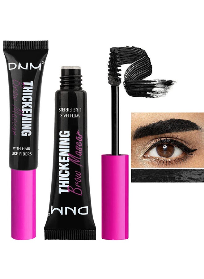 دي ان ام ماسكارا حواجب سميكة ملونة ، نحت سريع للحاجب ، مقاوم للماء ، فرشاة لملء الحواجب وتغطية الشعر الرمادي ، خالية من القسوة (أسود) - Image 1