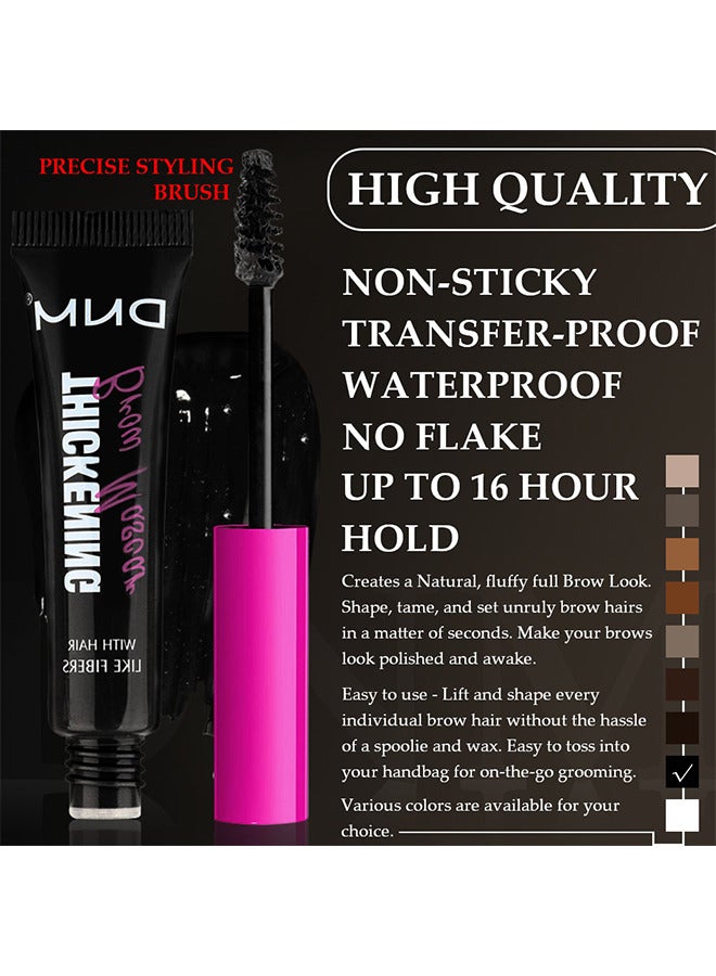 دي ان ام ماسكارا حواجب سميكة ملونة ، نحت سريع للحاجب ، مقاوم للماء ، فرشاة لملء الحواجب وتغطية الشعر الرمادي ، خالية من القسوة (أسود) - Image 2