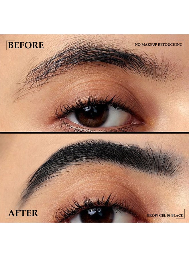دي ان ام ماسكارا حواجب سميكة ملونة ، نحت سريع للحاجب ، مقاوم للماء ، فرشاة لملء الحواجب وتغطية الشعر الرمادي ، خالية من القسوة (أسود) - Image 3