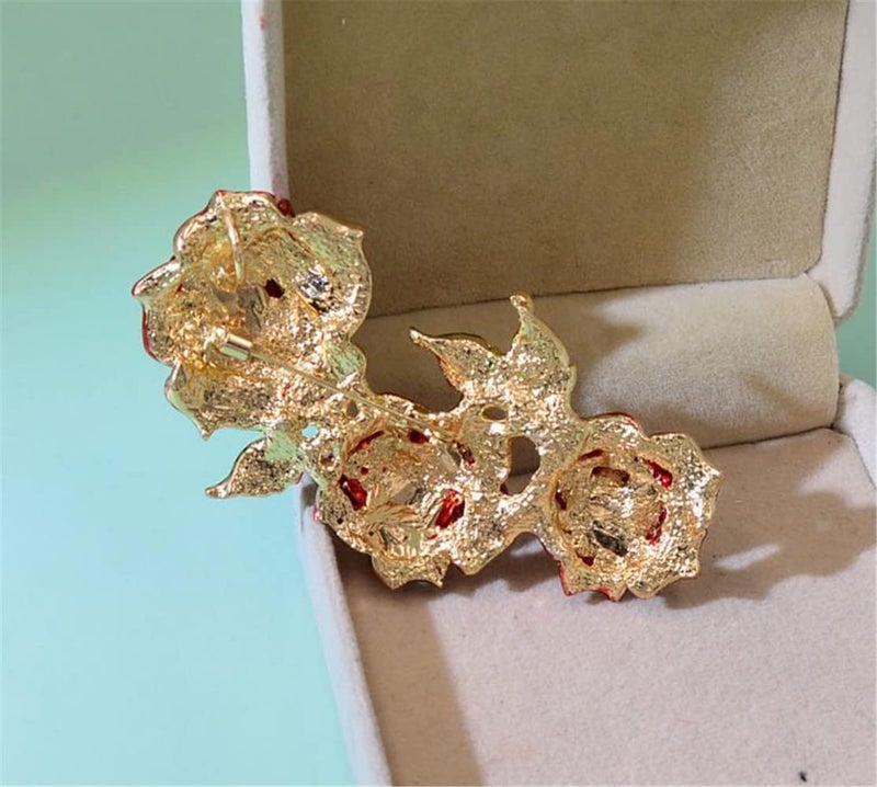 KAWADU Fashion rose brooch Rhinestone alloy botanical corsage Korean popular clothing accessories silk scarf buckle accessories - Image 5