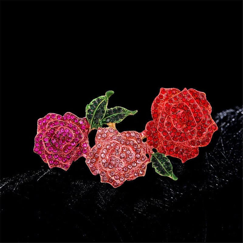 KAWADU Fashion rose brooch Rhinestone alloy botanical corsage Korean popular clothing accessories silk scarf buckle accessories - Image 4