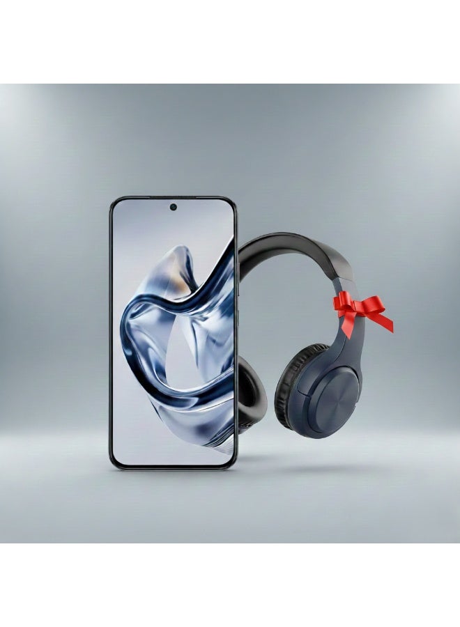 ZTE Mobile Nubia Air Ultra-Slim Dual SIM Titanium black  8GB+12GB RAM 256GB 5G - Middle East Version & Riversong Rhythm L EA33 Wireless & Wired Headphones – Bluetooth 5.0, 3.5mm Audio Cable, 500mAh Battery, Up to 10 Hours Playtime, High Quality Sound – Black Bundle - Image 1