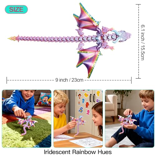AICase for Kpop Merch Toys Gifts Birthday Decorations How to Train Dragon Toys3D Printed Dragon with WingsWings of Fire FidgetFlexible Articulated WingedChristmas Stocking Stuffer - Image 5
