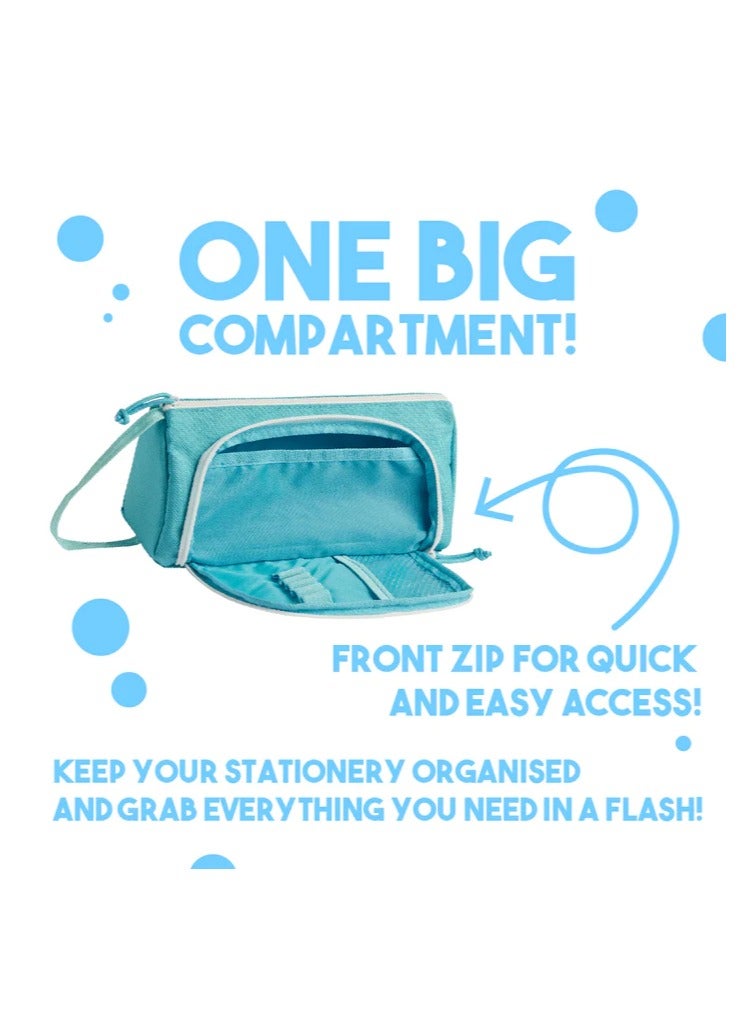 Tinc Blue Zippered Pencil Case Cute Design - Image 5