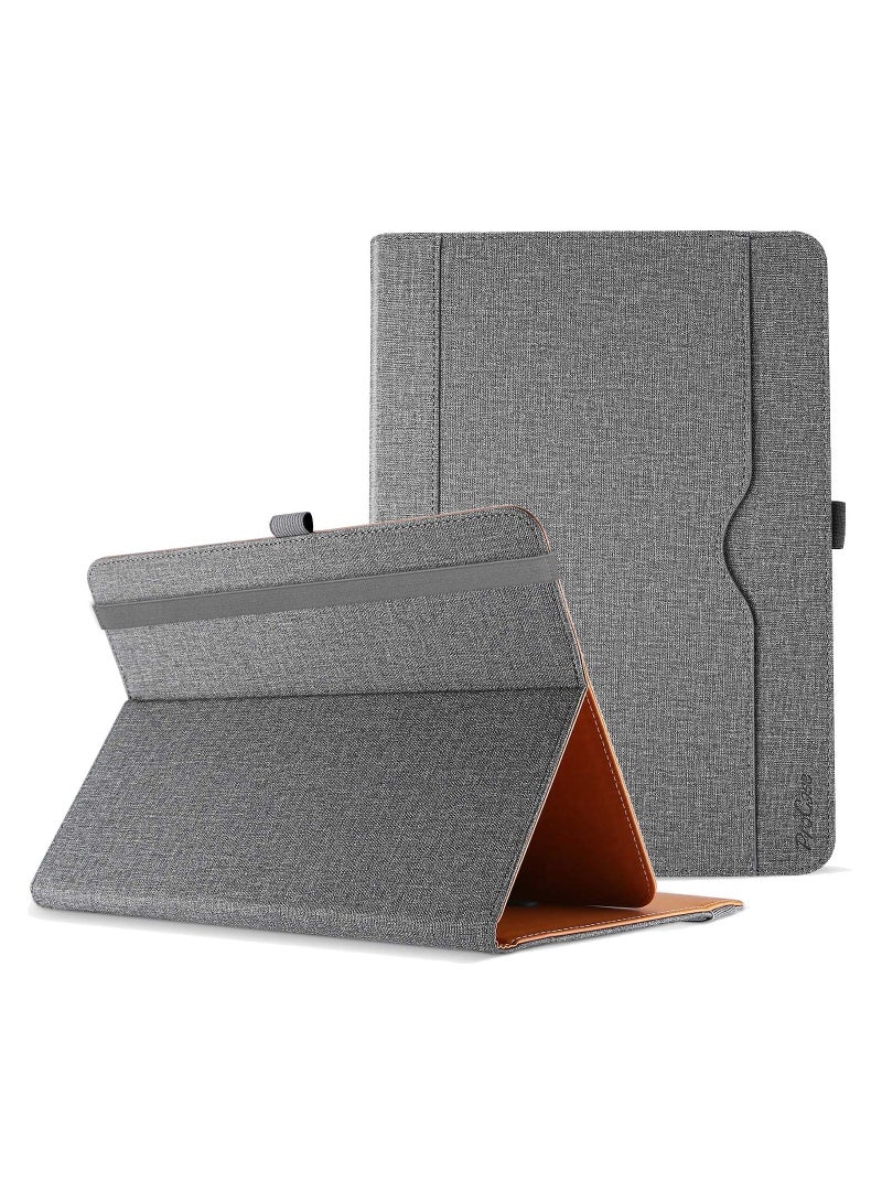 Procases Universal Case for 10 inch Tablet Stand Folio Universal Tablet Case Protective Cover Touch Screen Tablet with Adjustable Fixing Band and Multiple Viewing Angles Grey - Image 1