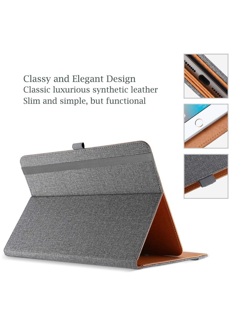 Procases Universal Case for 10 inch Tablet Stand Folio Universal Tablet Case Protective Cover Touch Screen Tablet with Adjustable Fixing Band and Multiple Viewing Angles Grey - Image 2